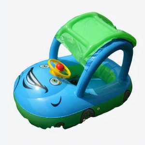 Bouée pour bébé avec pare-soleil de couleur turquoise