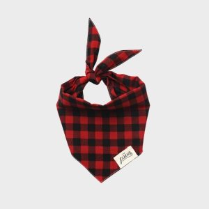 BANDANA POUR CHIEN - CARREAUX BUCHERON ROUGE "WHISKEY"
