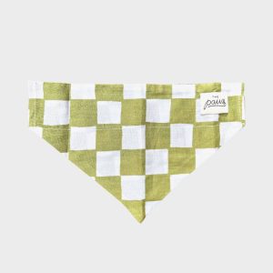 BANDANA POUR CHIEN À GLISSER SUR COLLIER - CHECKMATE VERT