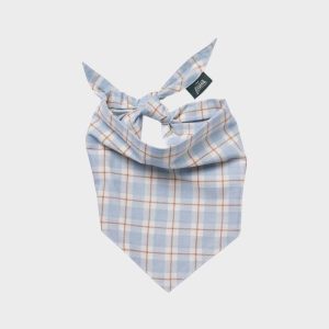 BANDANA POUR CHIEN - CARREAUX TARTAN BLEU CIEL "HARLOWE"