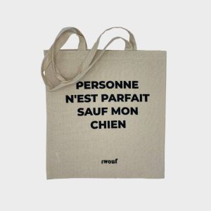 TOTE BAG THE WOUF "PERSONNE N'EST PARFAIT SAUF MON CHIEN"