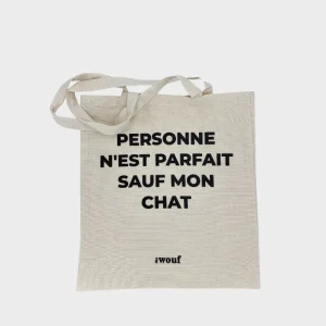 TOTE BAG THE WOUF "PERSONNE N'EST PARFAIT SAUF MON CHAT"