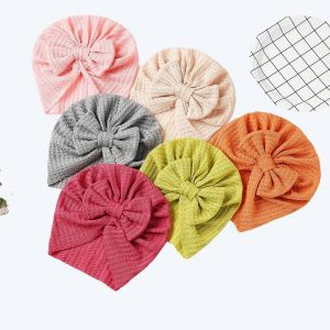 Turban en coton doux avec nœud papillon pour  fille