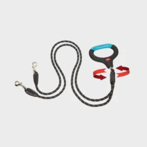 LAISSE DOUBLE RÉFLÉCHISSANTE EN CORDE POUR CHIEN - ANTI-EMMÊLEMENT 360°